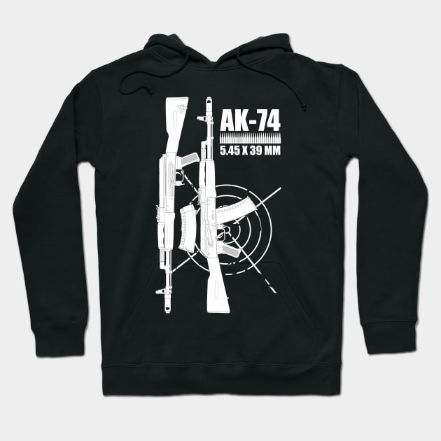 AK-74 Kalashnikov Assault Rifle (two sides) Hoodie by FAawRay